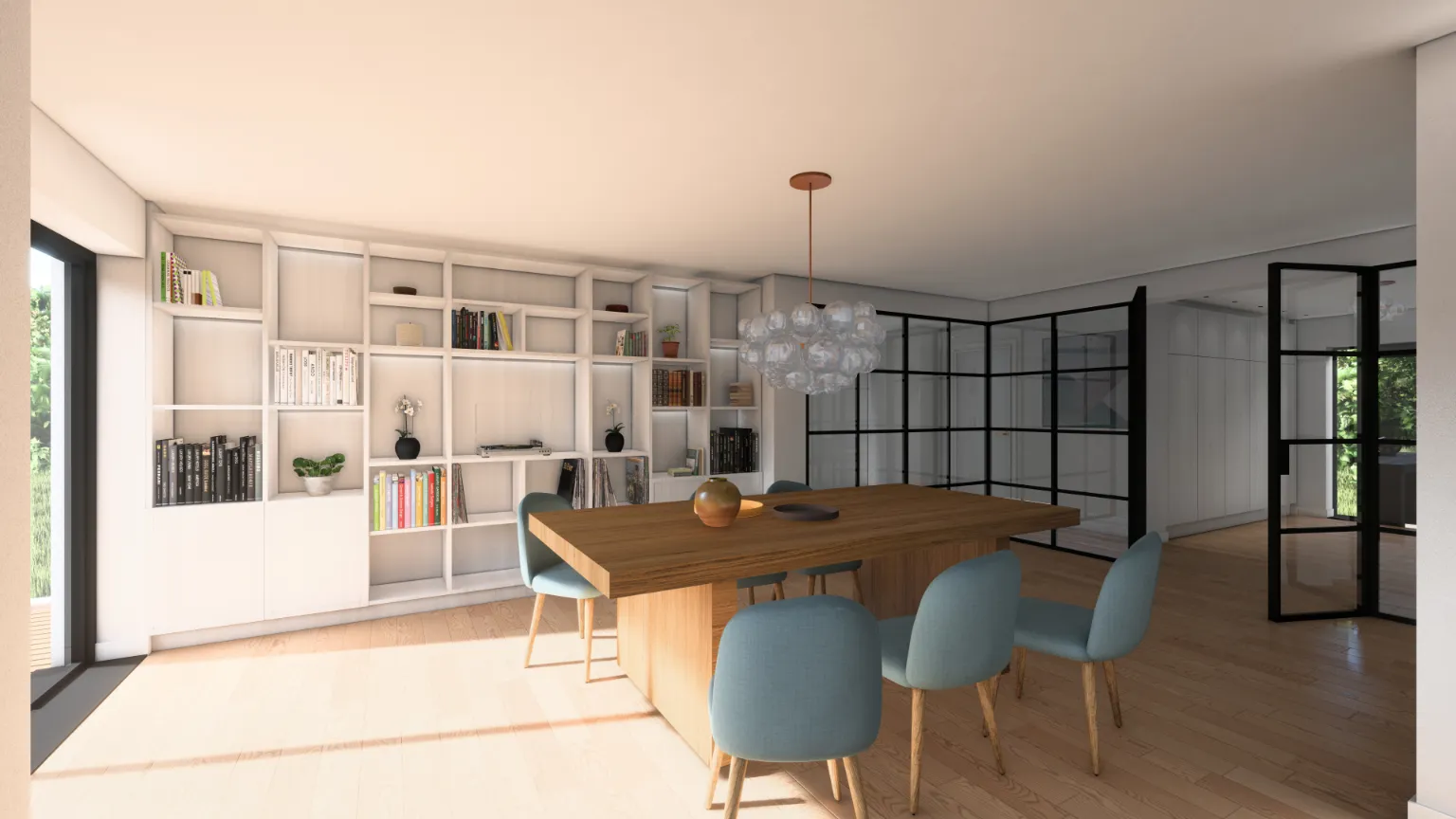 Russetts Interior Renders - Dining Wall Shelf